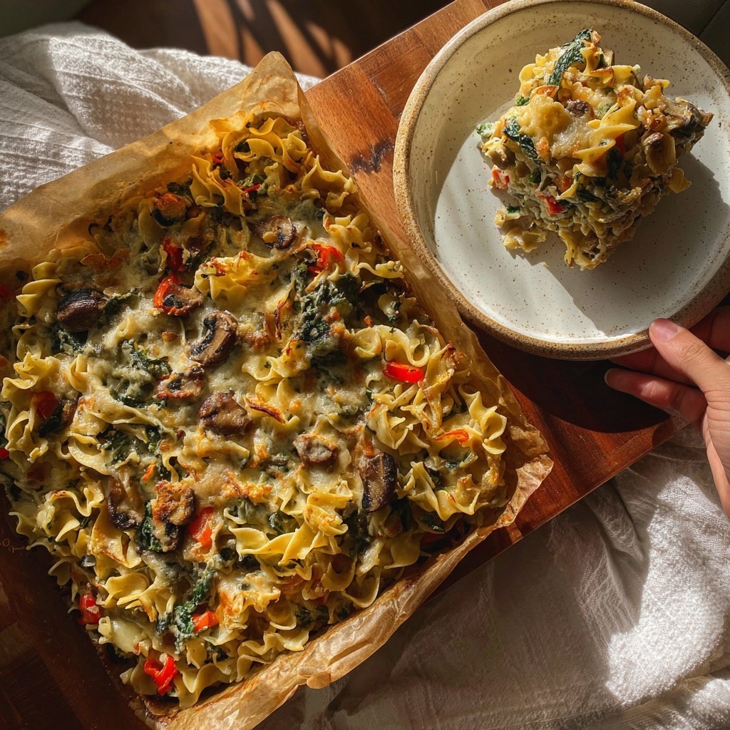 Vegetarischer Nudelauflauf Leicht