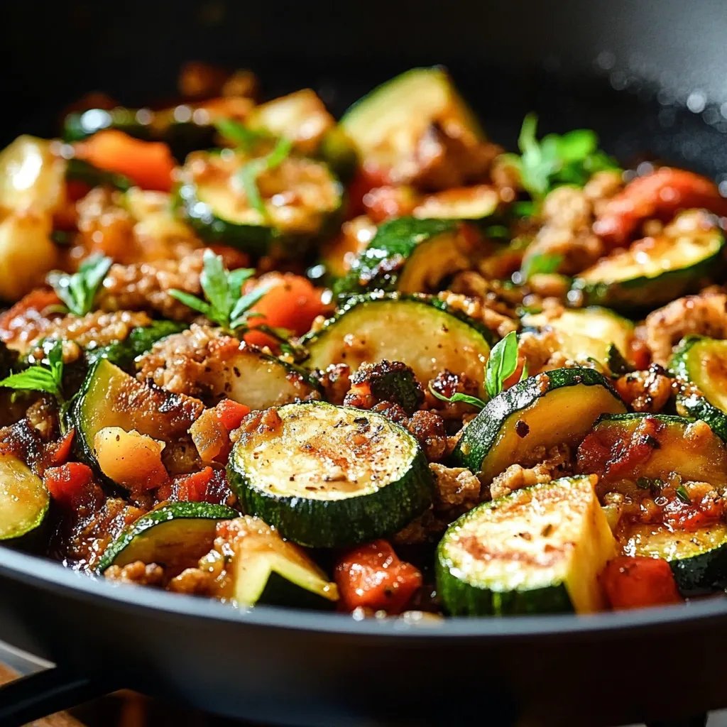 Gesunde Zucchini-Biuf-Stir-Fry in Minuten