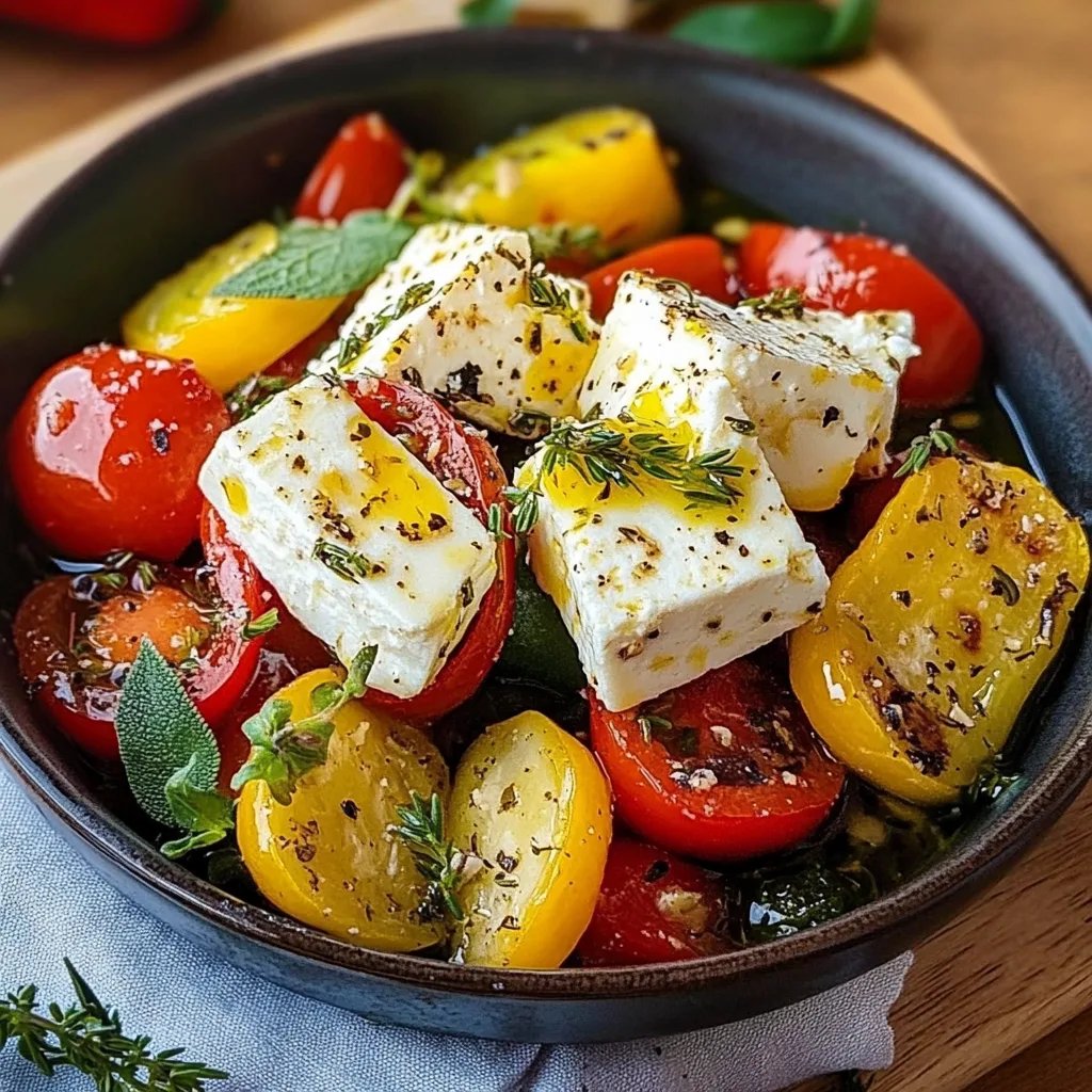 Gebackener Feta auf mediterranem Gemüse