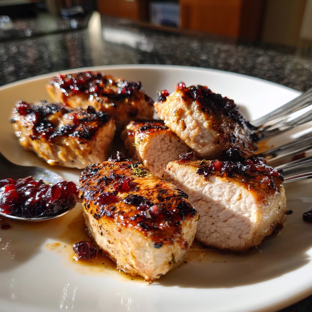 Putenmedaillons mit Fruchtchutney