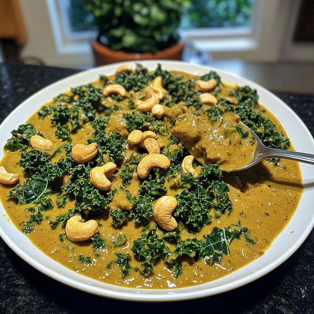 Veganes Grünkohlcurry mit Cashewkernen