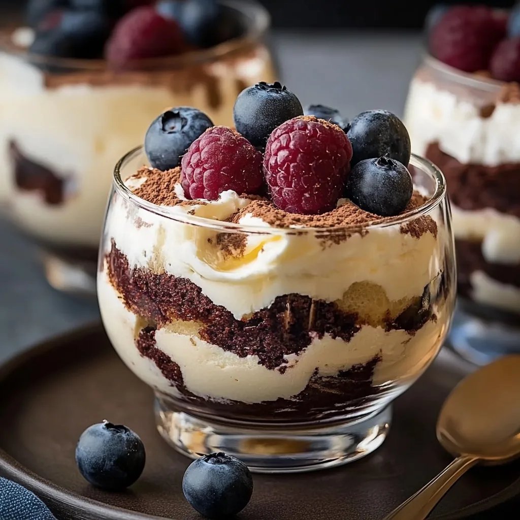 Blaubeer Tiramisu im Glas ohne Ei & Alkohol