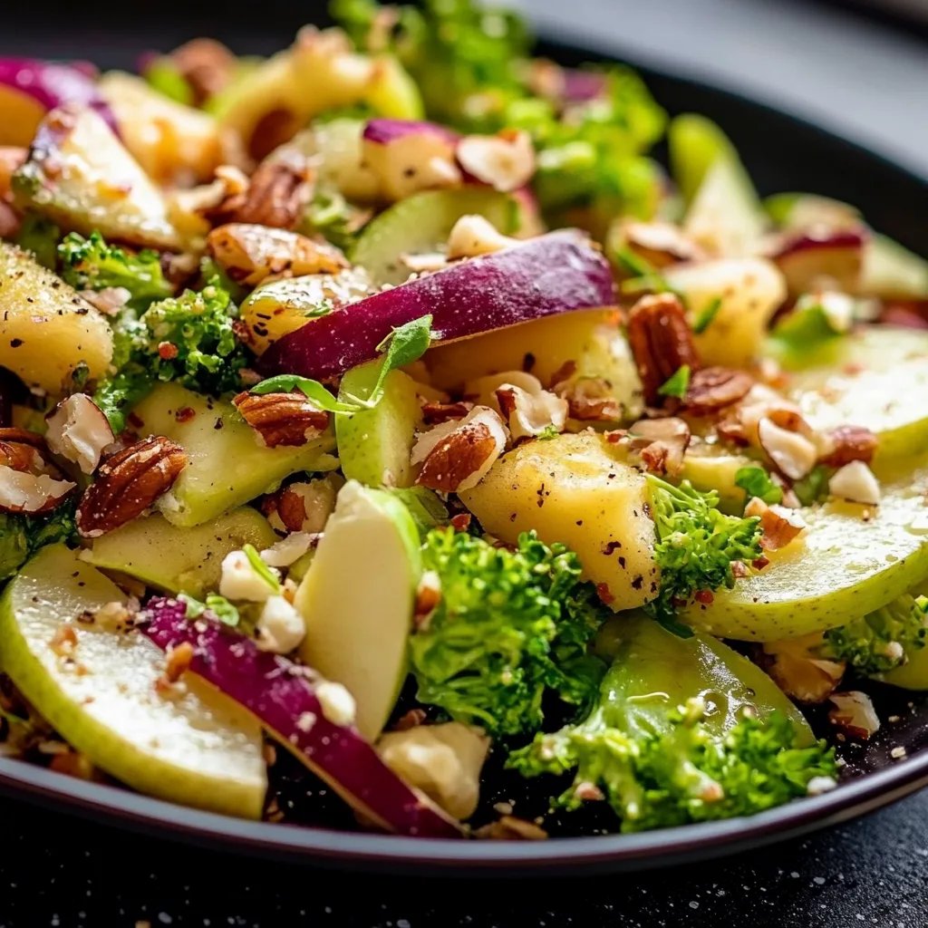 Roher Brokkoli Salat mit Apfel