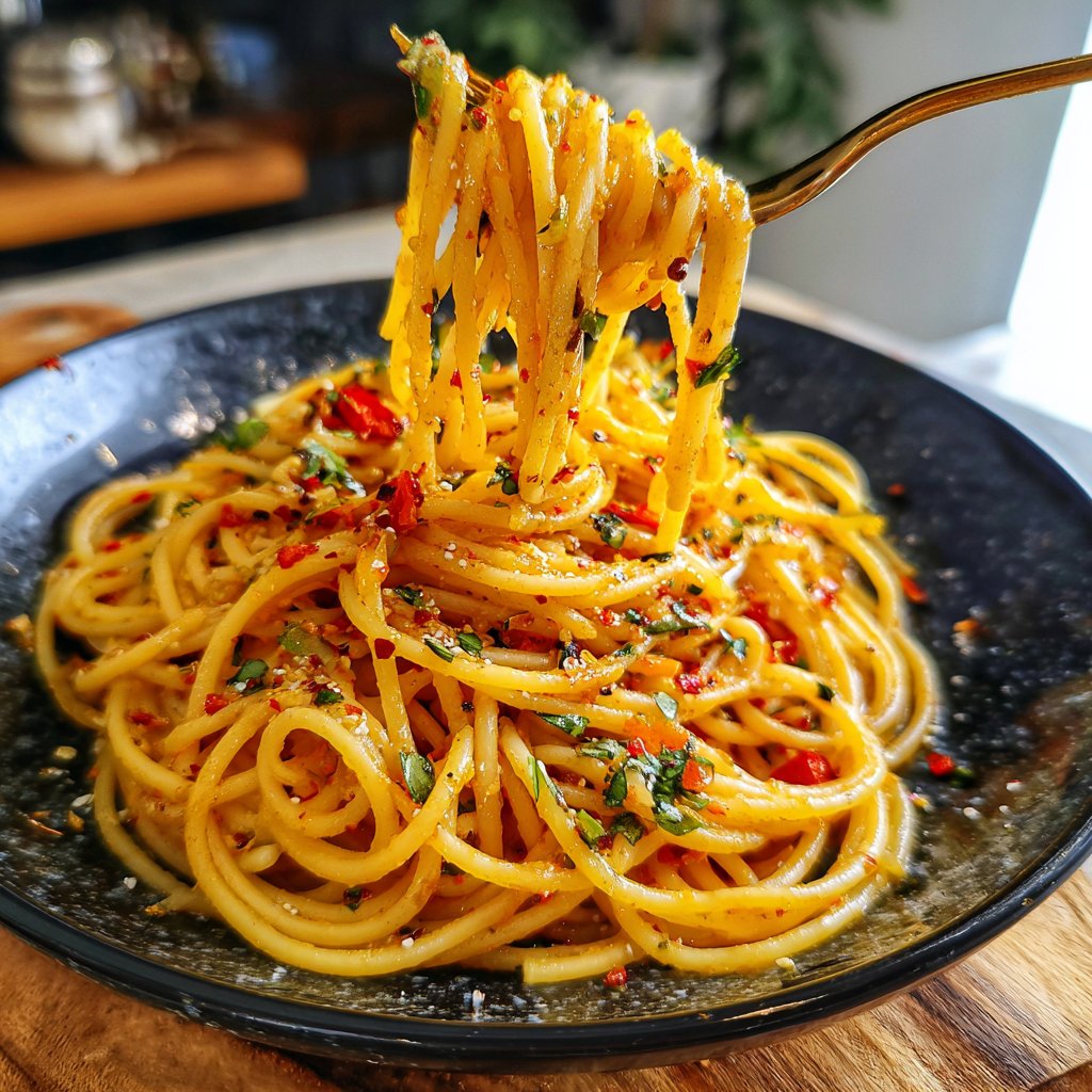 Spaghetti mit Hummeröl und Chili