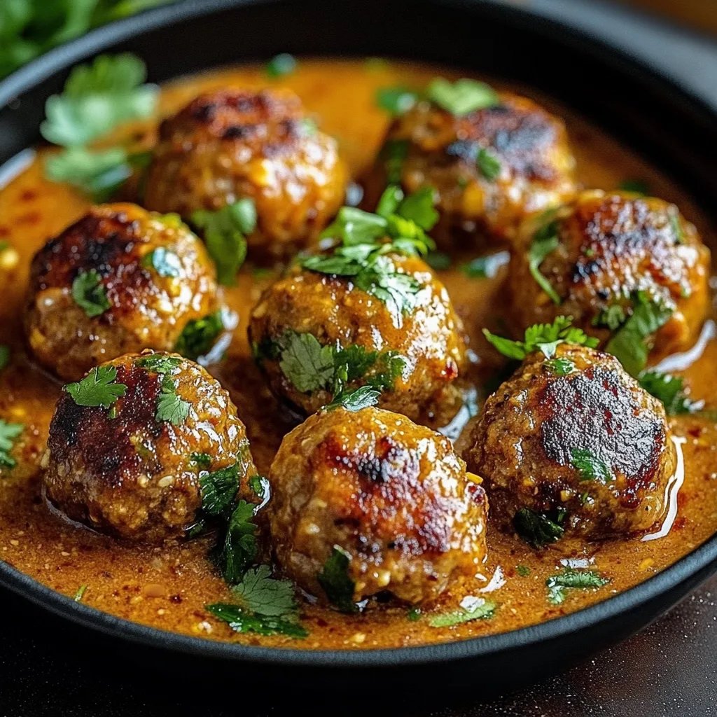 Cremige Kokosnuss-Curry-Fleischbällchen