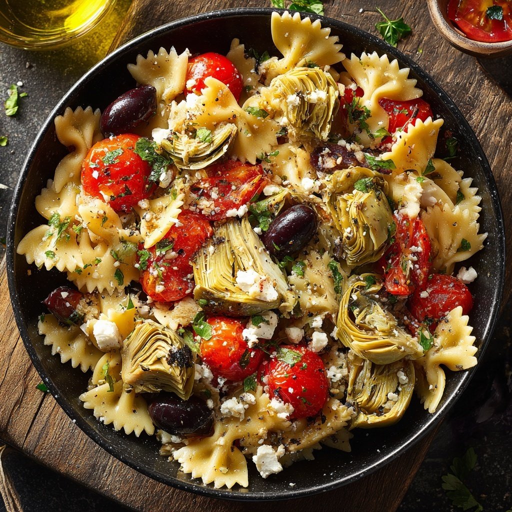 Mediterraner Nudelsalat Mit Artischocken