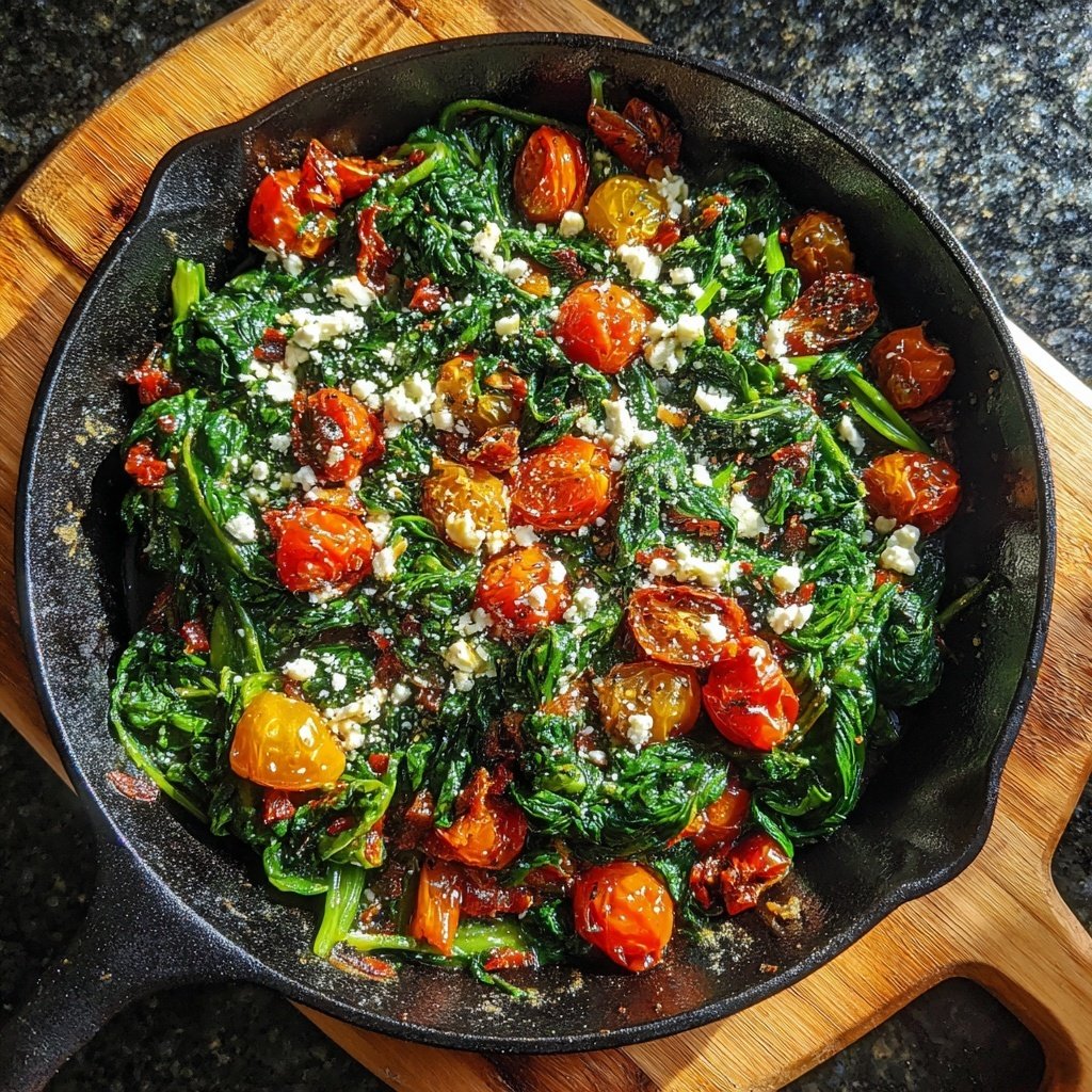 Vegetarische Spinat Pfanne