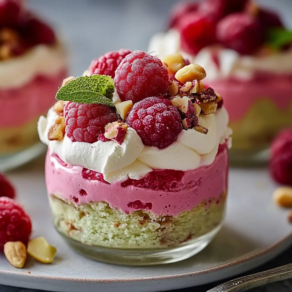 Feine Himbeer-Pistazien-Mousse-Törtchen