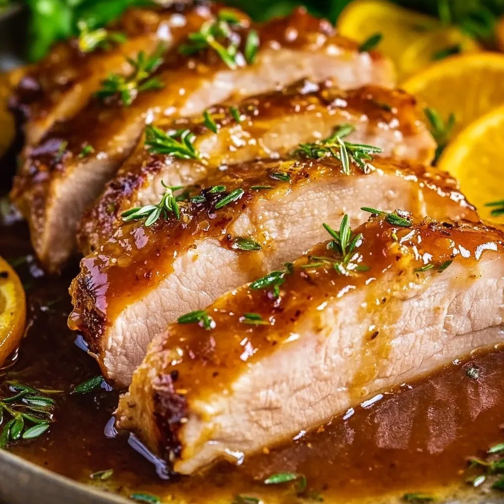Zarter Schweinelendenbraten mit Rosmarin-Orangen-Glaze